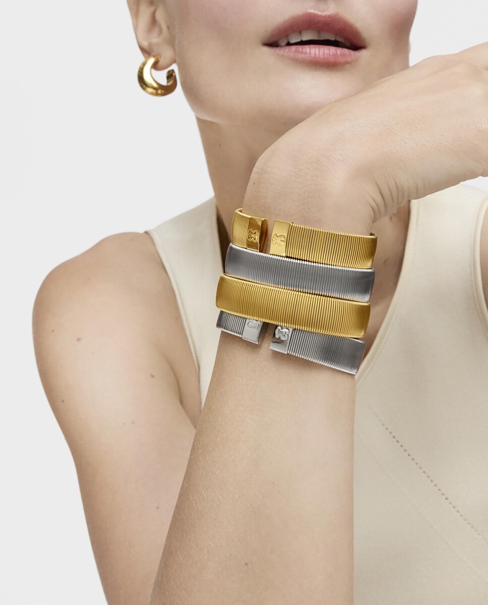 Pulsera Bulevar de acero dorado 14 Oro