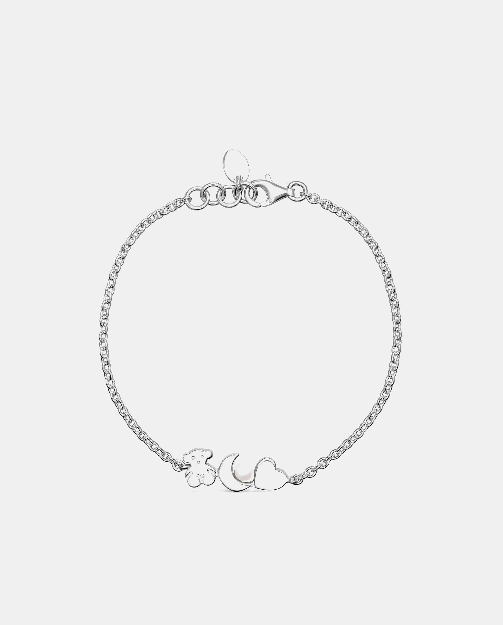 Pulsera nocturne de plata con tres motivos y perla - Tous - Blanco Blanco-2