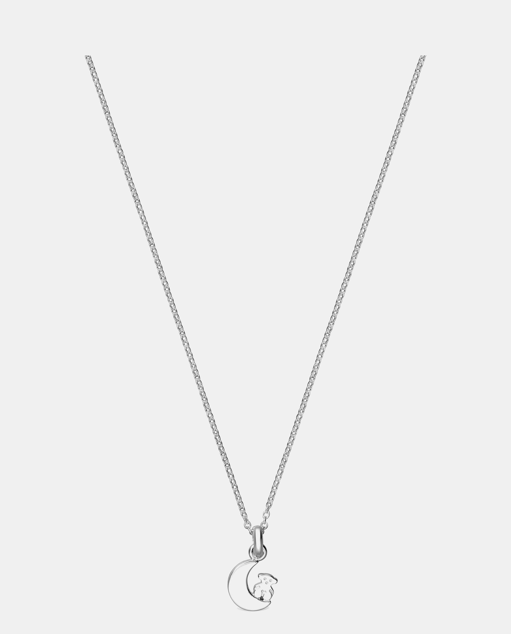 Collar tous nocturne de plata con oso y luna - Plateado Plateado-3