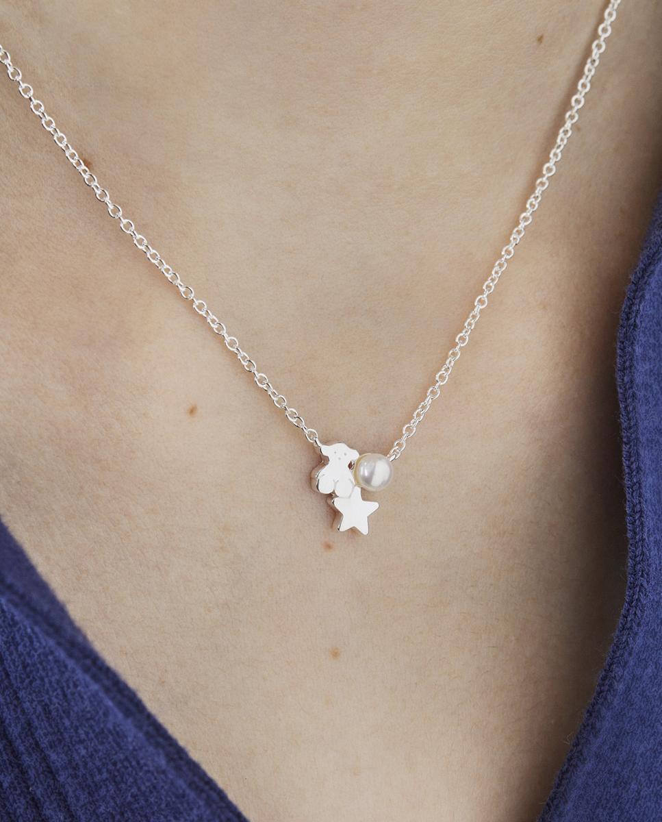 Collar nocturne de plata con oso y estrella con perla - Tous - Blanco Blanco-5