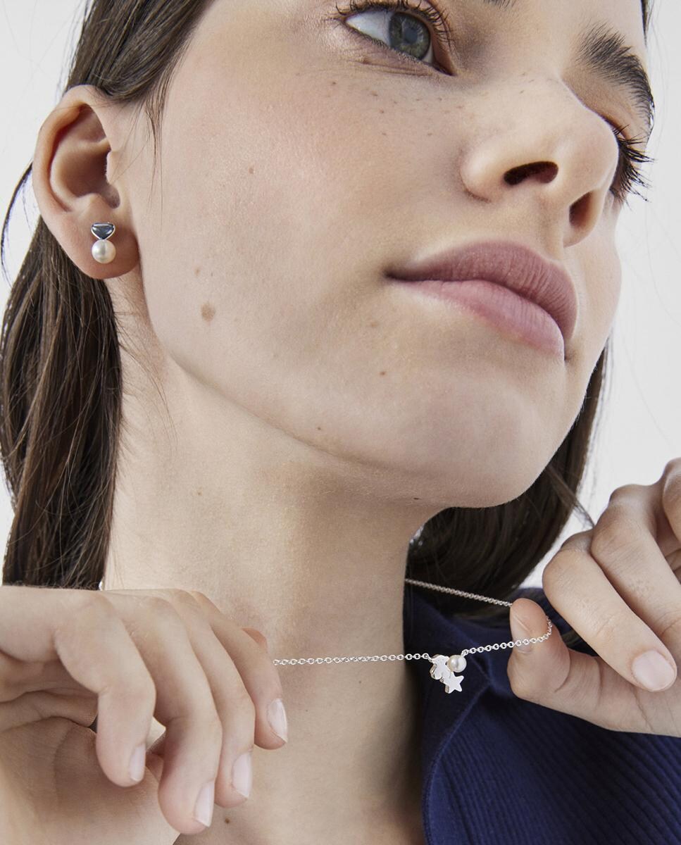 Collar Nocturne de plata con oso y estrella con perla · Tous · El