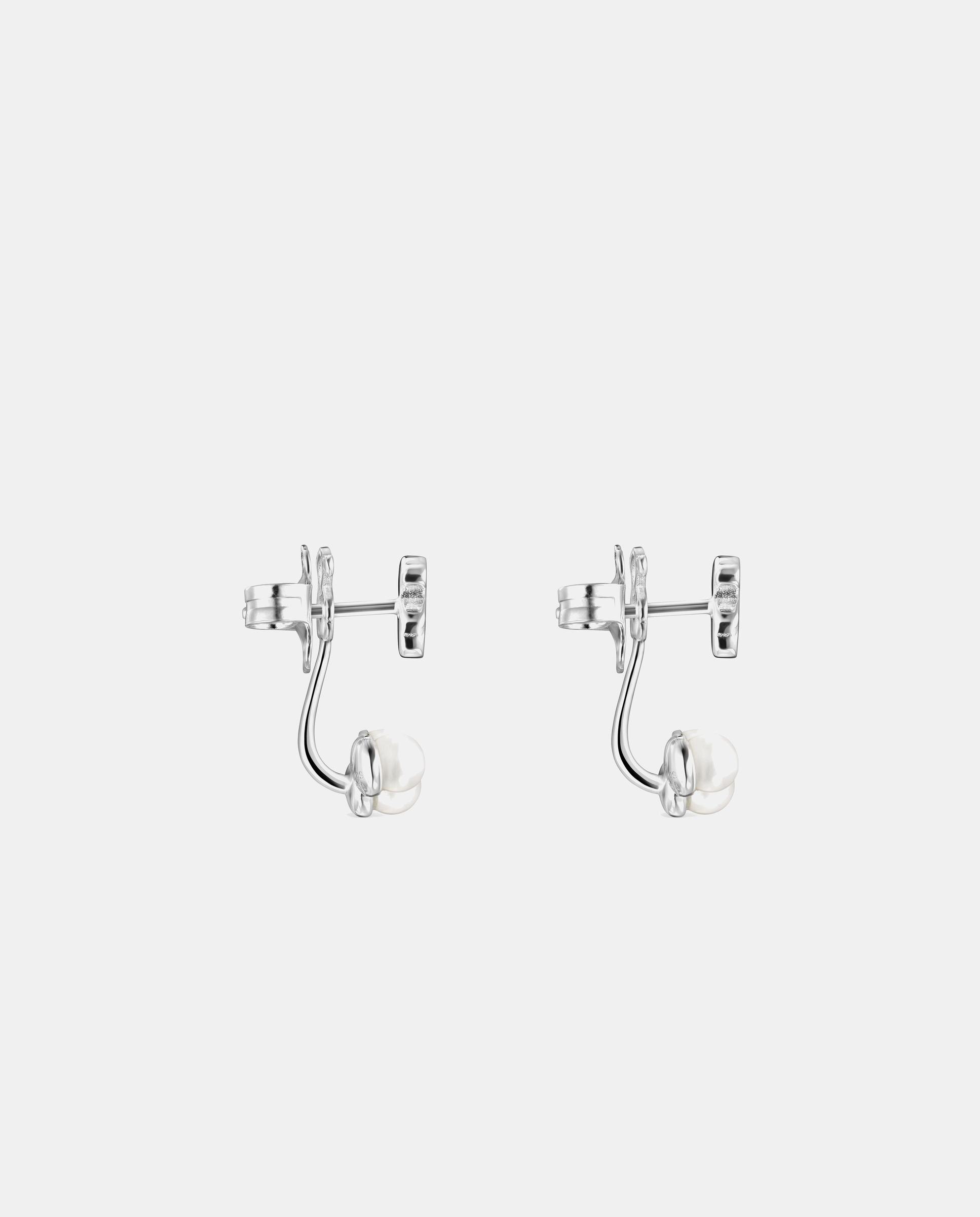 Pendientes nocturne de plata con motivo y tres perlas - Tous - Blanco Blanco-2