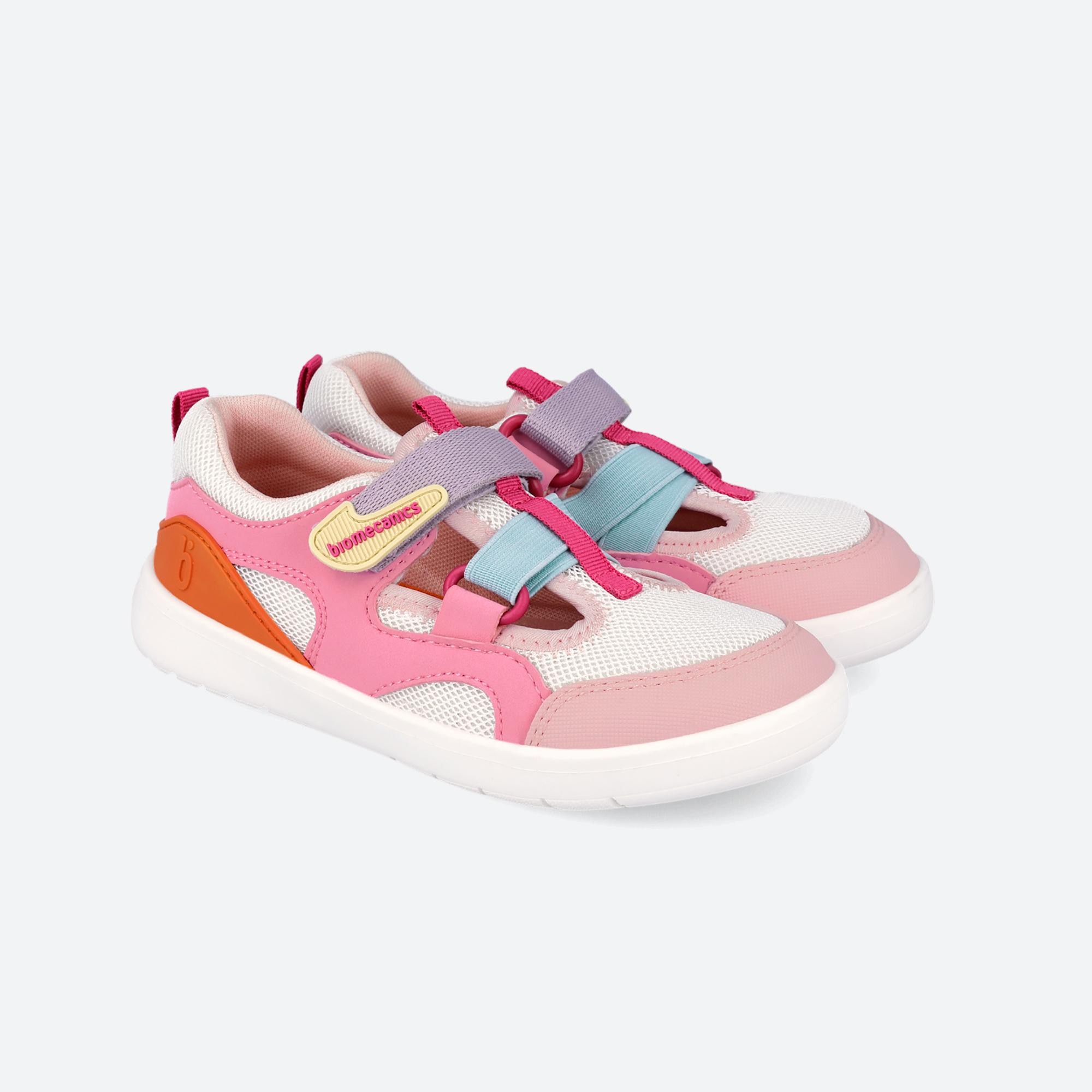 Zapatillas deportivas de niña con cierre adherente y detalles a contraste - Biomecanics - Rosa Rosa-2