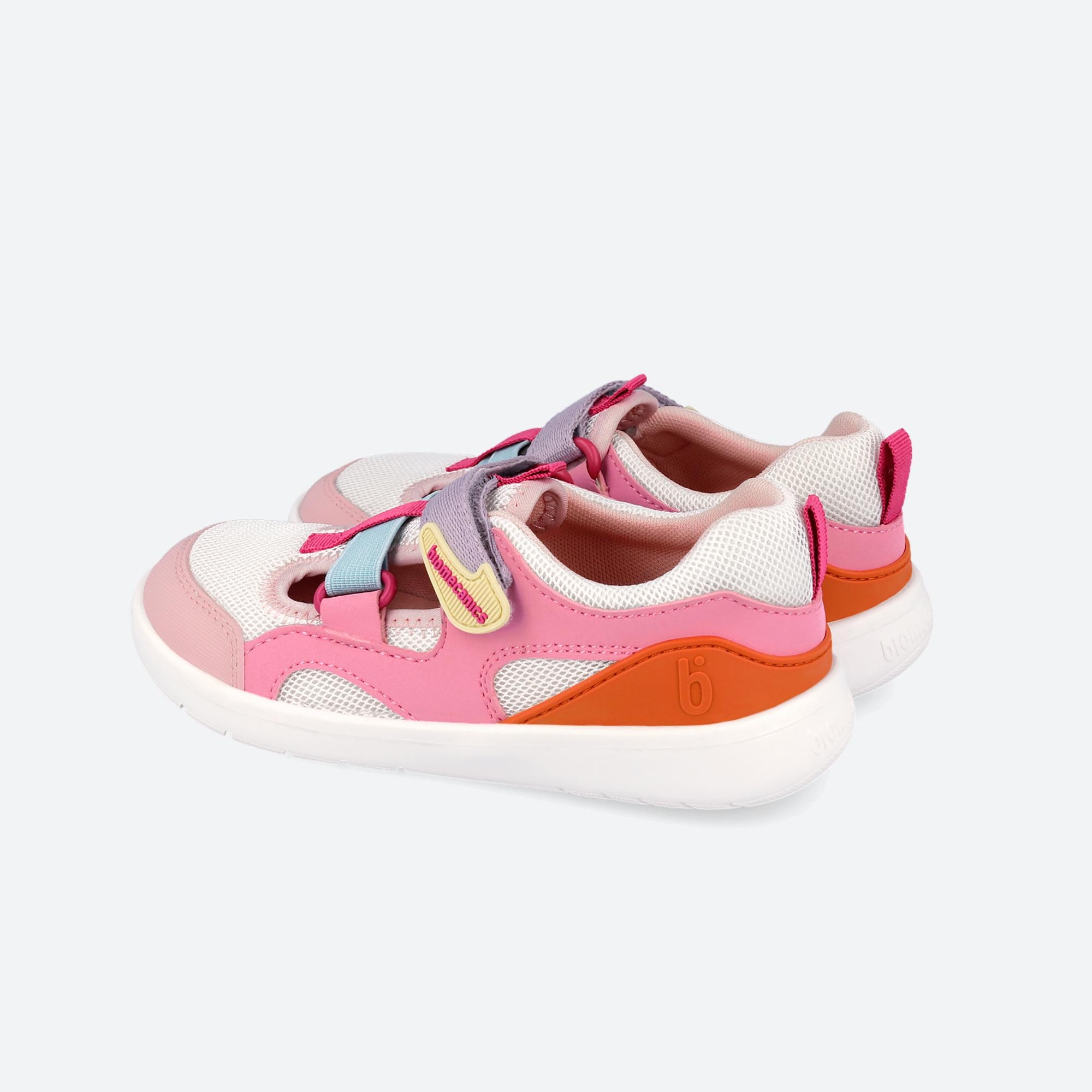 Zapatillas deportivas de niña con cierre adherente y detalles a contraste - Biomecanics - Rosa Rosa-5