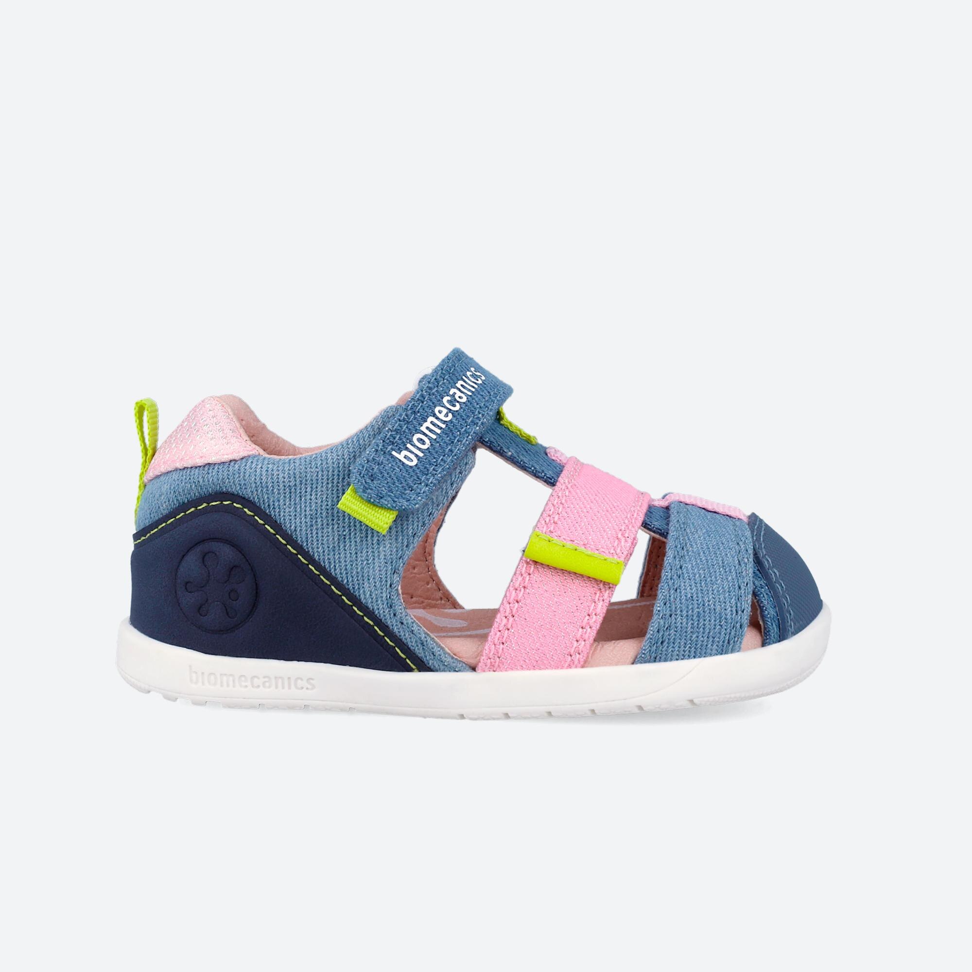 Imagen 0 de Sandalias de bebés respetuosas con el crecimiento natural del pie con cierre adherente Azul