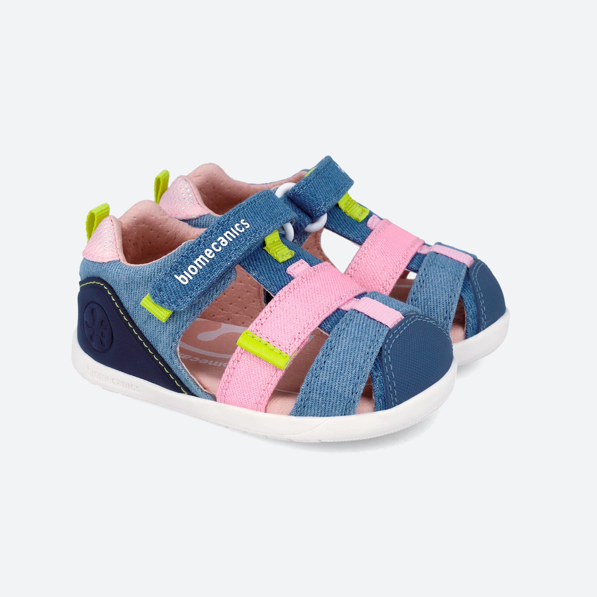 Sandalias de bebés respetuosas con el crecimiento natural del pie con cierre adherente - Biomecanics - Azul Azul-2