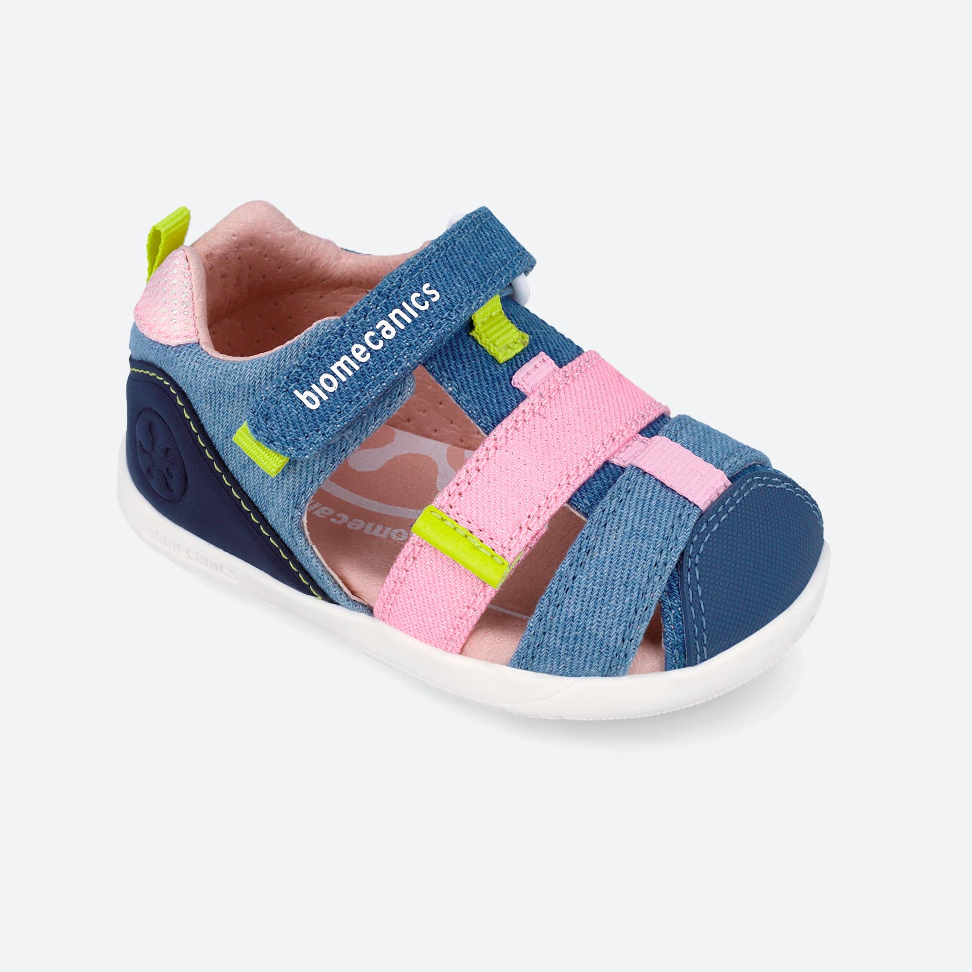 Sandalias de bebés respetuosas con el crecimiento natural del pie con cierre adherente - Biomecanics - Azul Azul-4