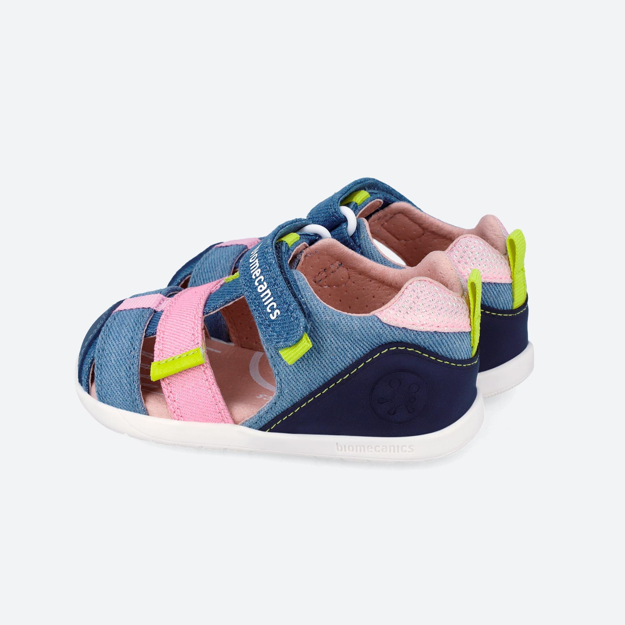 Sandalias de bebés respetuosas con el crecimiento natural del pie con cierre adherente - Biomecanics - Azul Azul-5
