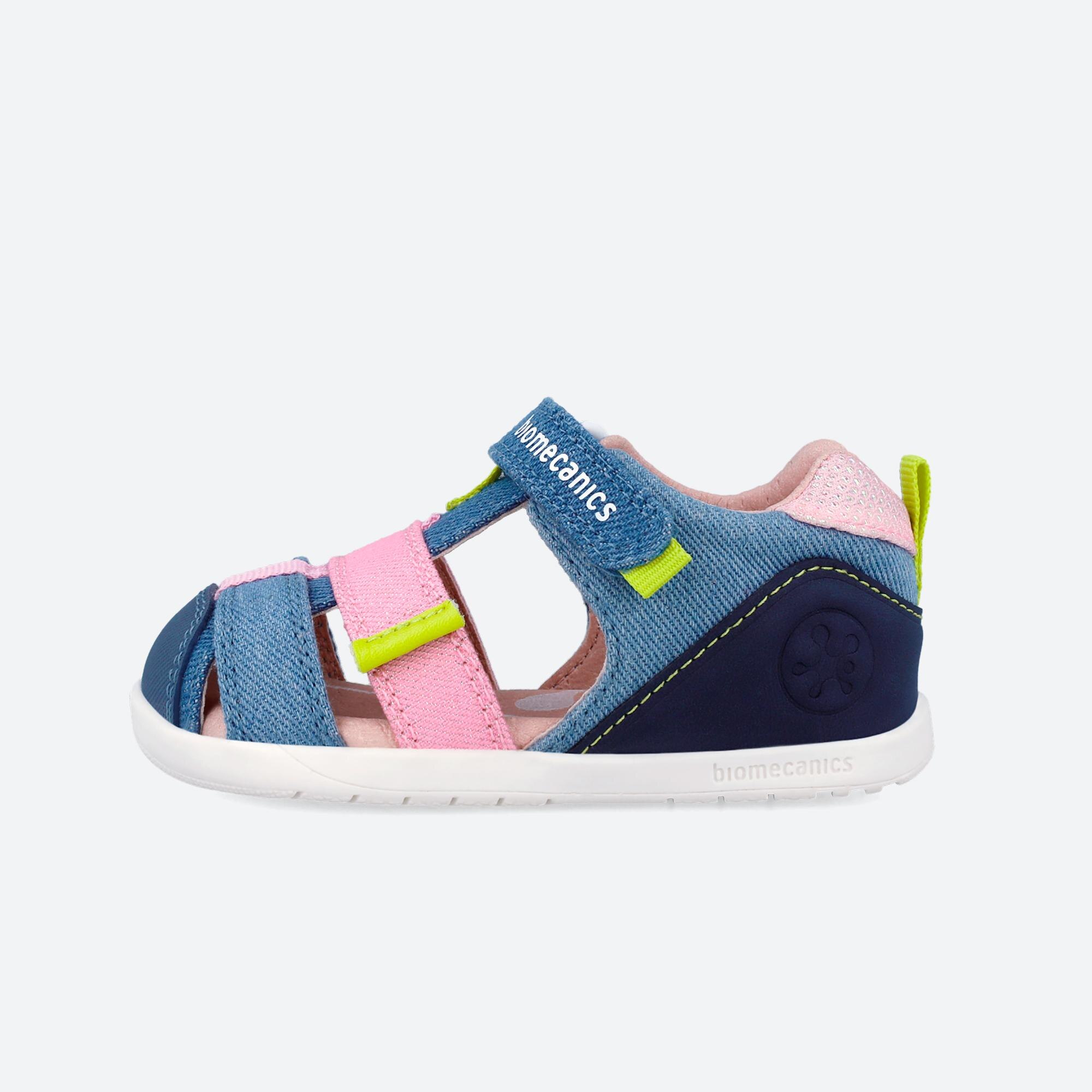 Sandalias de bebés respetuosas con el crecimiento natural del pie con cierre adherente - Biomecanics - Azul Azul-6