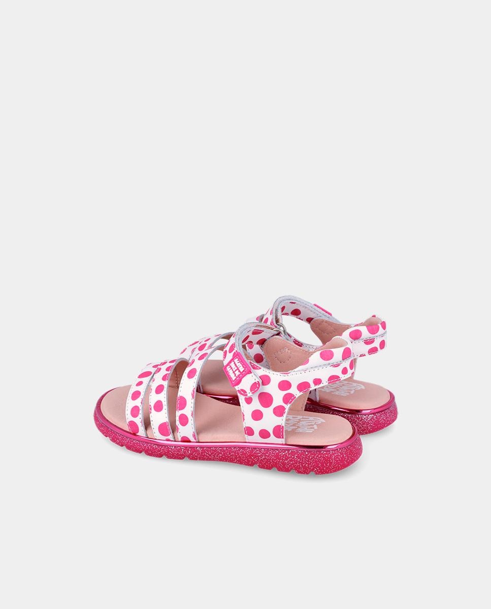 Sandalias abiertas de niña estampadas con cierre adherente - Agatha Ruiz de la Prada - Blanco Blanco-3