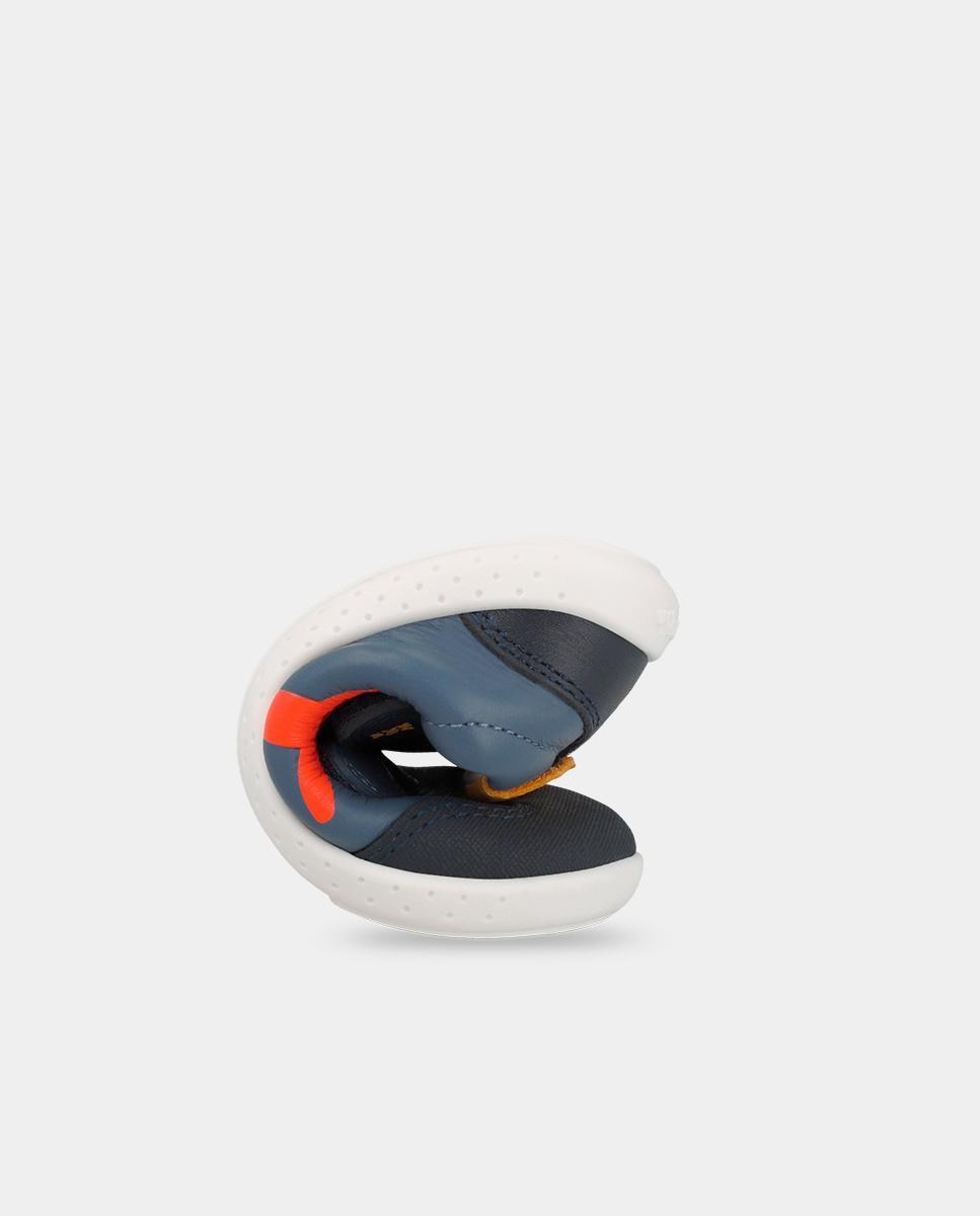 Zapatillas deportivas de bebés respetuosas con el crecimiento del pie con cierre adherente - Garvalín - Azul marino / Naranja Azul marino / Naranja-2