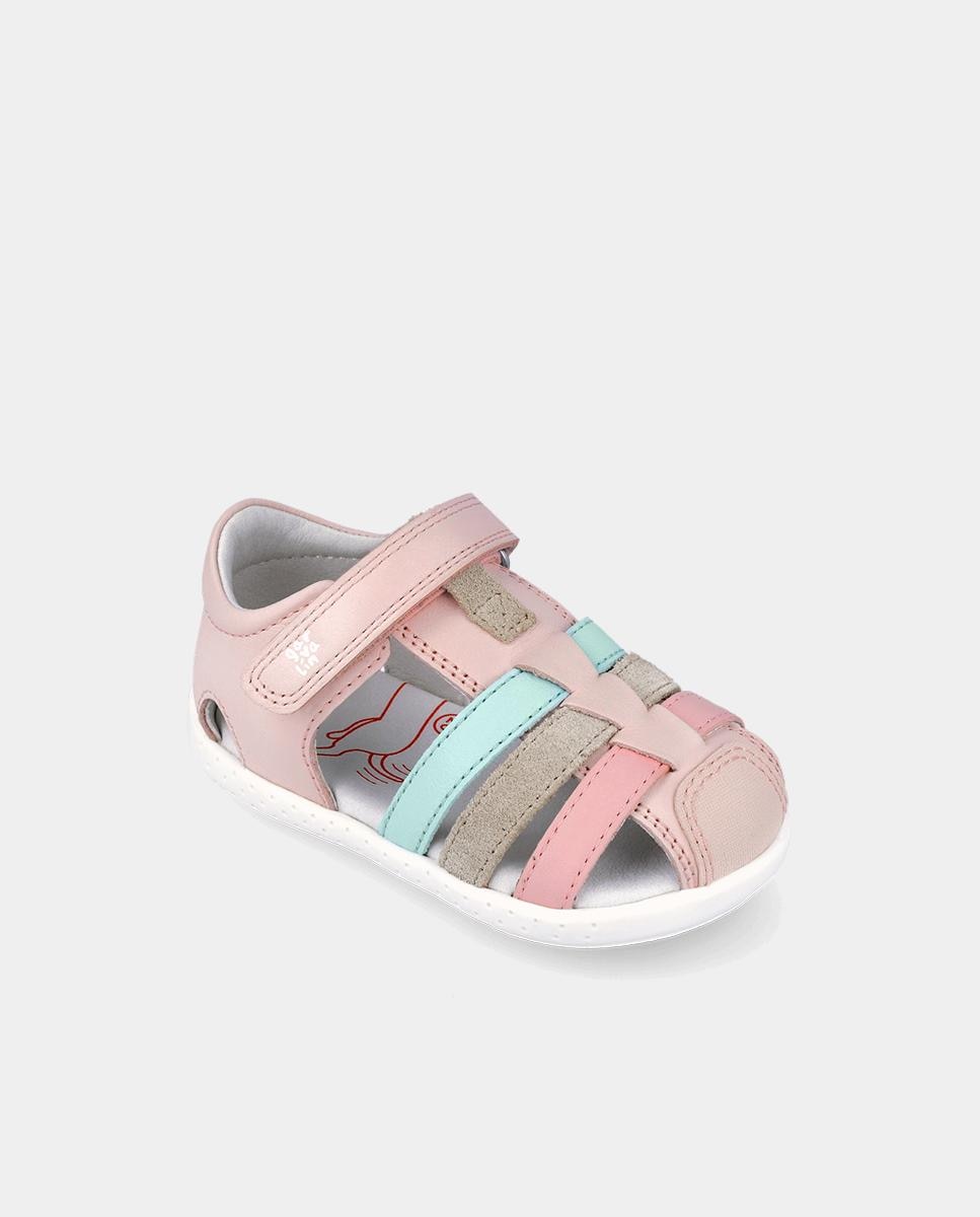 Sandalias de bebés respetuosas con el crecimiento del pie con cierre adherente - Garvalín - Rosa Rosa-4