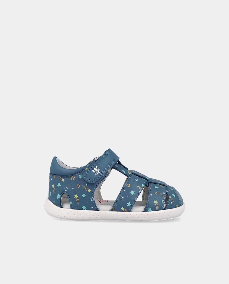 Imagen 0 de Sandalias de bebés respetuosas con el crecimiento del pie con cierre adherente Azul