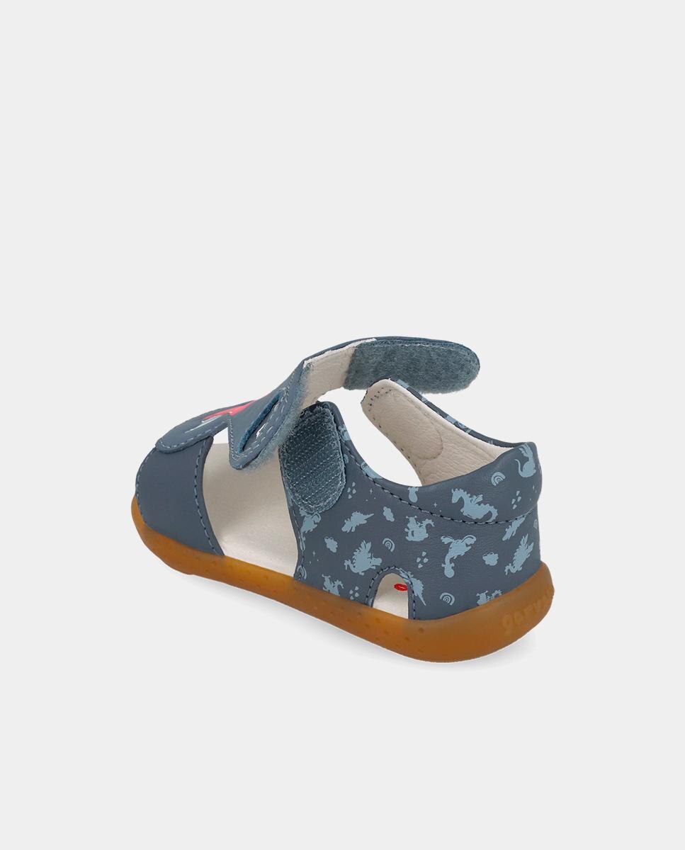 Sandalias de bebés respetuosas con el crecimiento del pie con cierre adherente - Garvalín - Azul Azul-7
