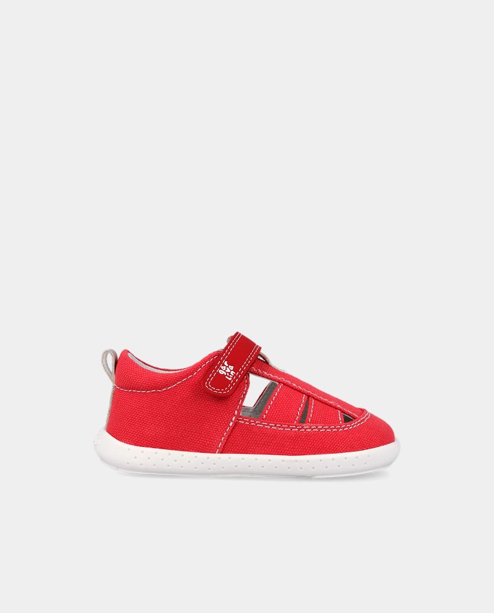 Imagen 0 de Sandalias de bebés respetuosas con el crecimiento del pie con cierre adherente Rojo