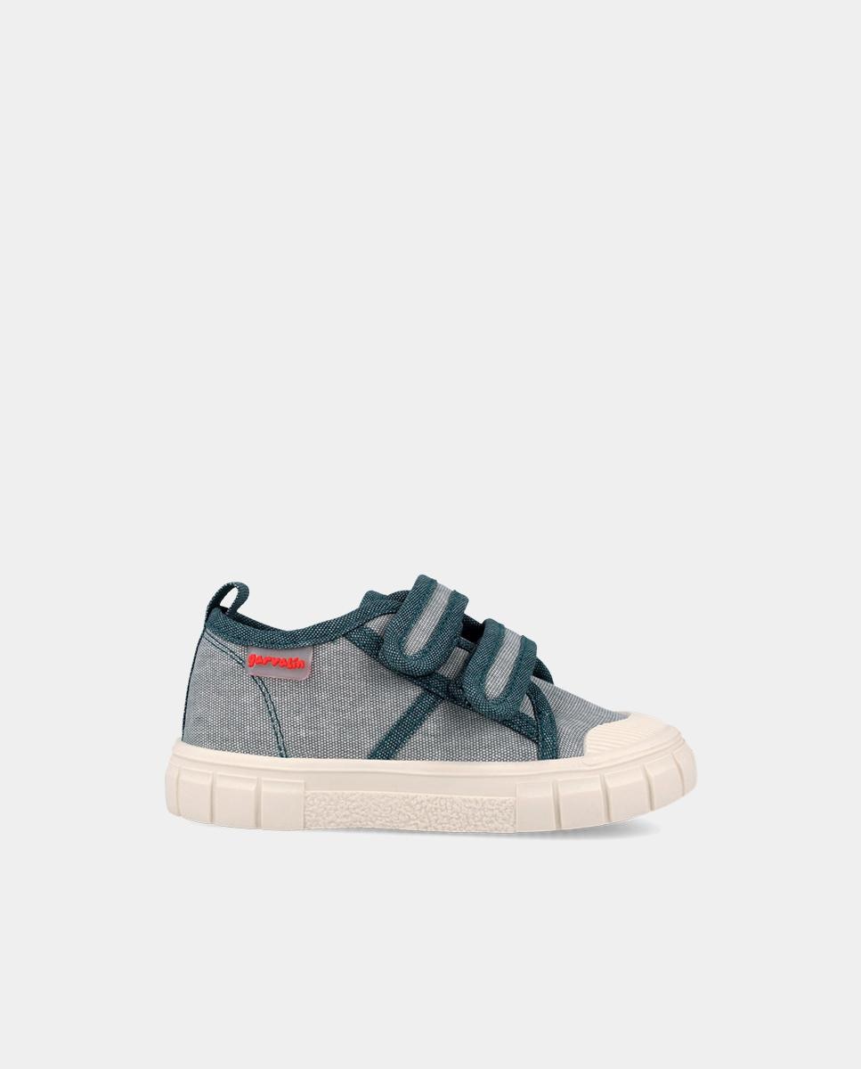 Zapatillas de lona de niño respetuosas con el crecimiento del pie con cierre adherente