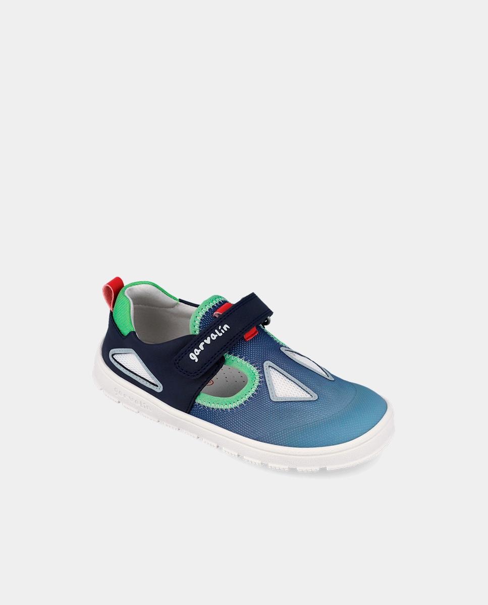 Zapatillas deportivas de niño respetuosas con el crecimiento del pie con cierre adherente - Garvalín - Azul / Verde Azul / Verde-4