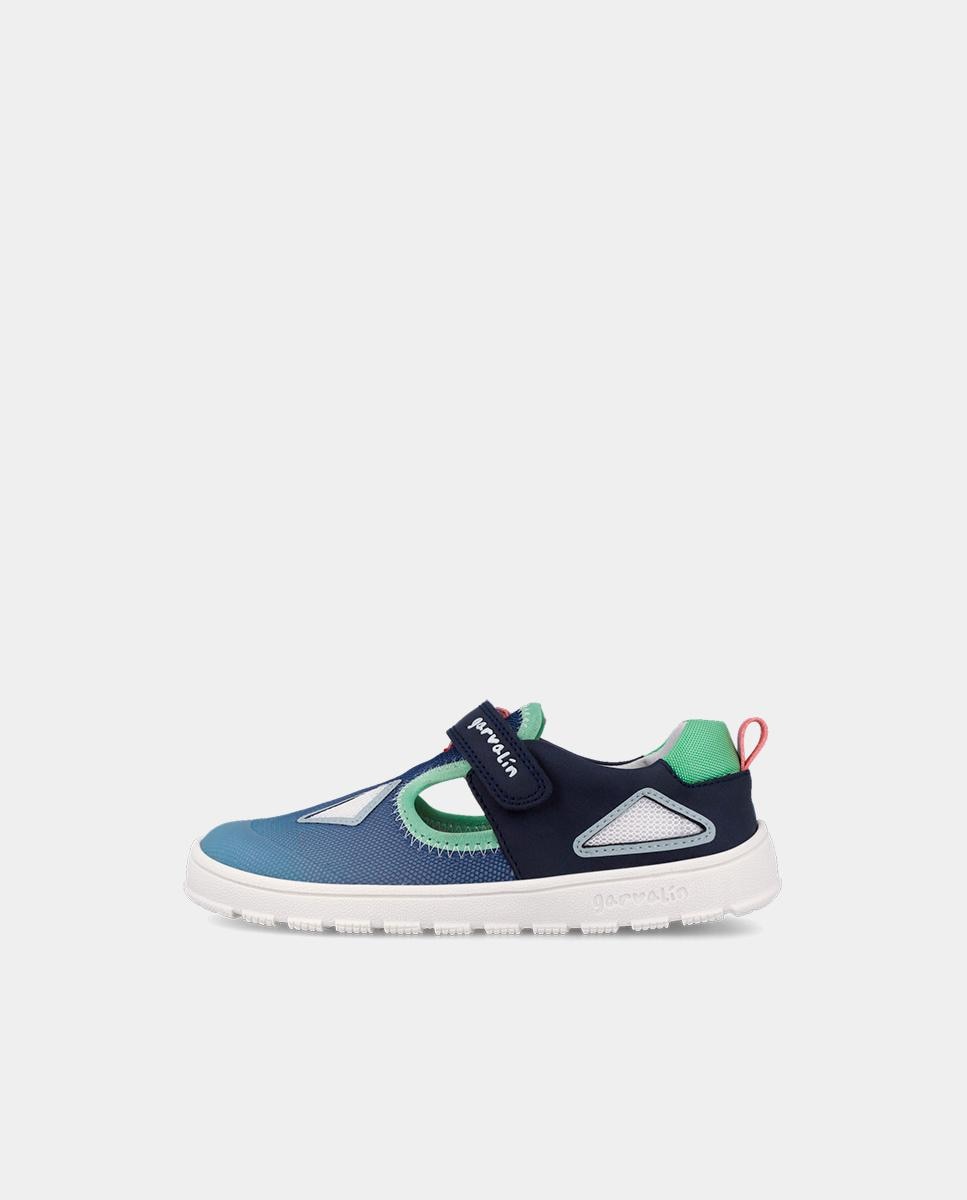 Zapatillas deportivas de niño respetuosas con el crecimiento del pie con cierre adherente - Garvalín - Azul / Verde Azul / Verde-6