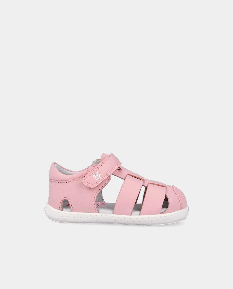 Imagen 0 de Sandalias de bebés respetuosas con el crecimiento del pie con cierre adherente Rosa claro