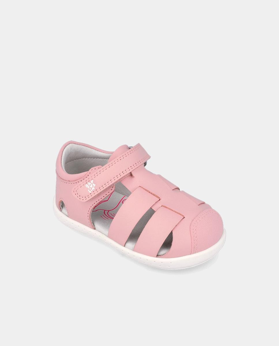 Sandalias de bebés respetuosas con el crecimiento del pie con cierre adherente - Garvalín - Rosa claro Rosa claro-4