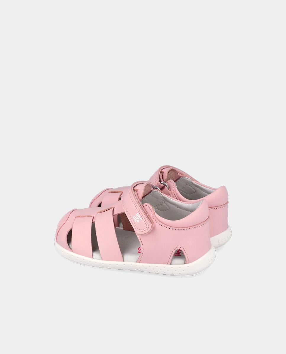 Sandalias de bebés respetuosas con el crecimiento del pie con cierre adherente - Garvalín - Rosa claro Rosa claro-5