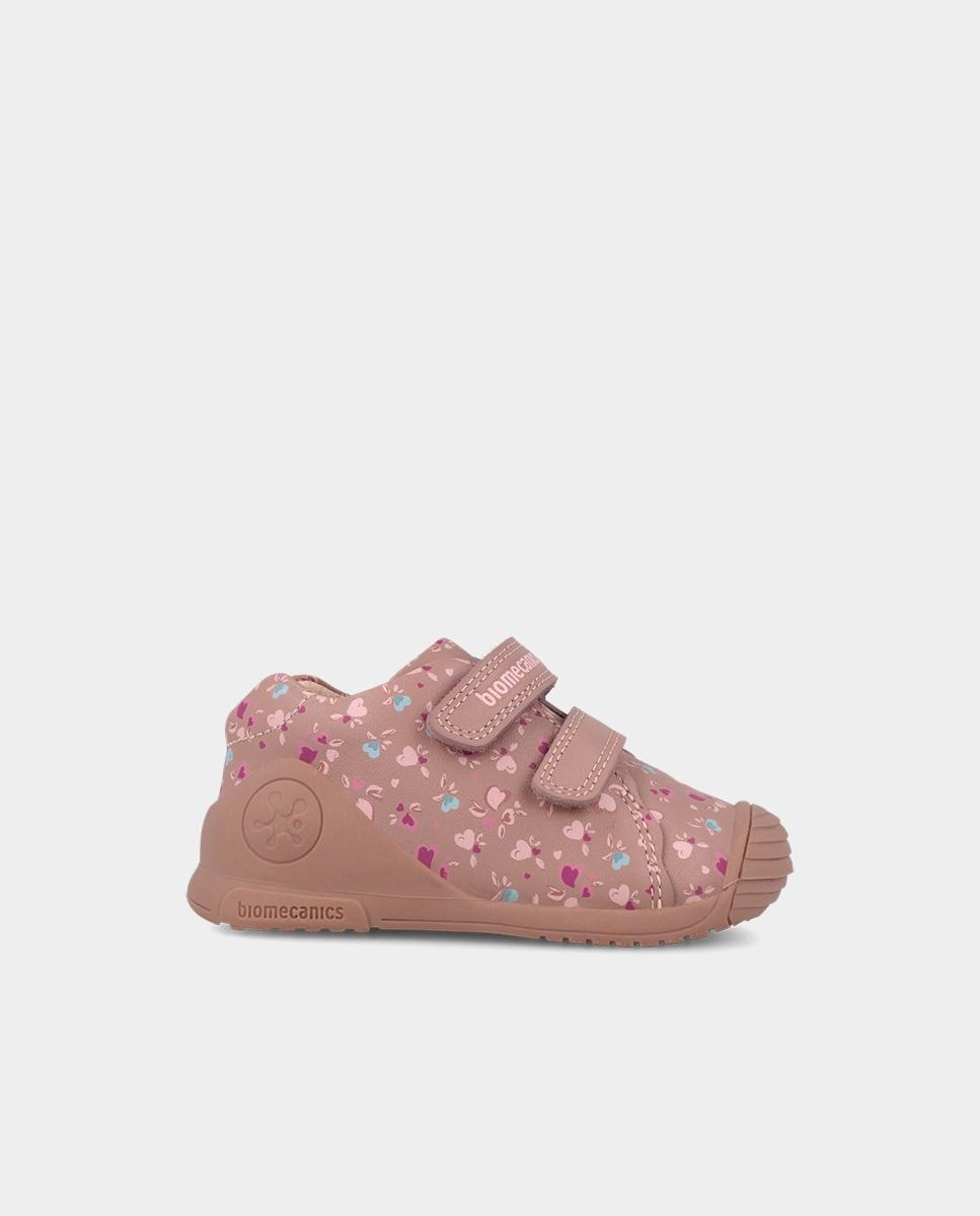 Botines de niña para primeros pasos con puntera reforzada. - Biomecanics - Rosa pastel Rosa pastel-1
