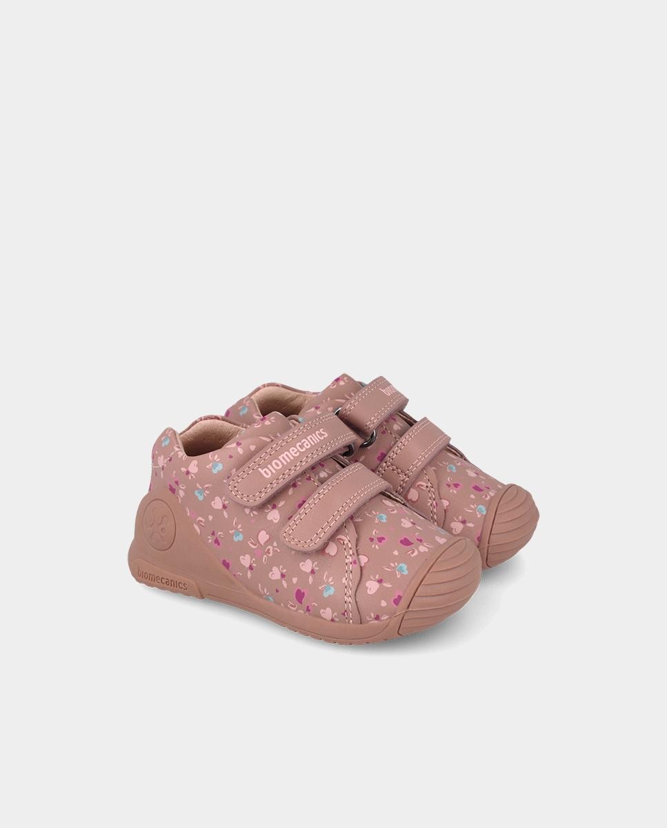 Botines de niña para primeros pasos con puntera reforzada. - Biomecanics - Rosa pastel Rosa pastel-2