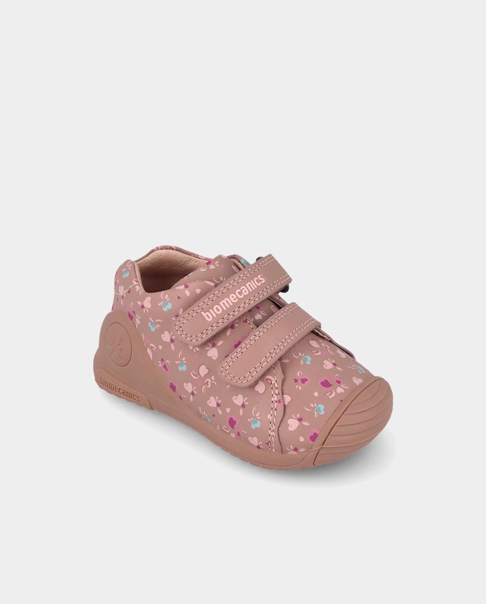 Botines de niña para primeros pasos con puntera reforzada. - Biomecanics - Rosa pastel Rosa pastel-4