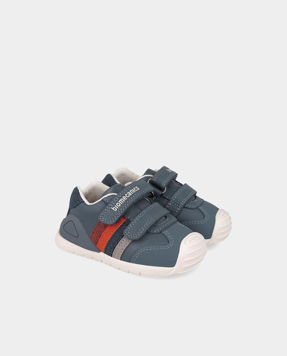 Deportivo de niña para primeros pasos con puntera reforzada. - Biomecanics - Azul grisáceo Azul grisáceo-2