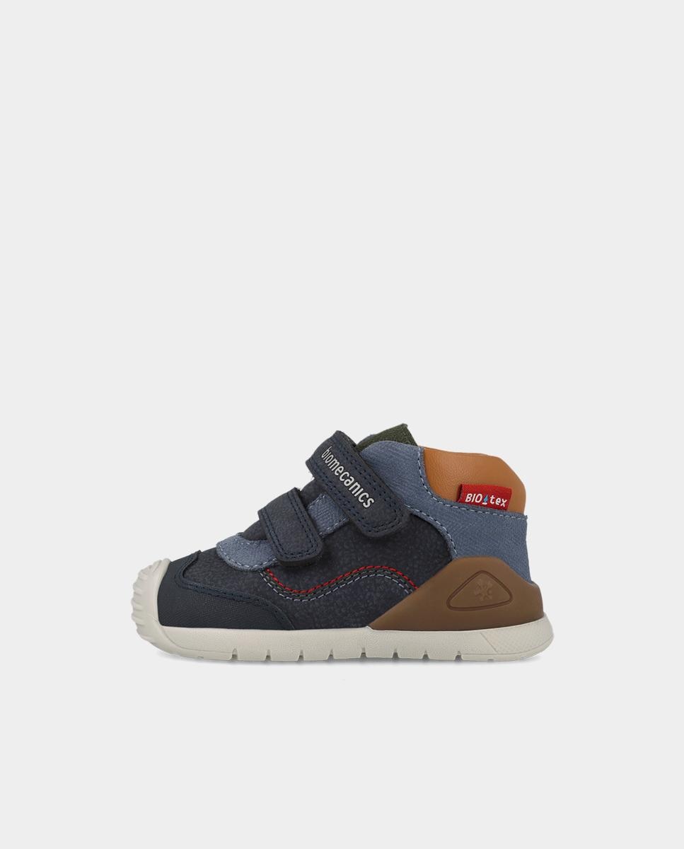 Botines de bebés para primeros pasos en piel con cierre ajustable - Biomecanics - Azul marino Azul marino-5