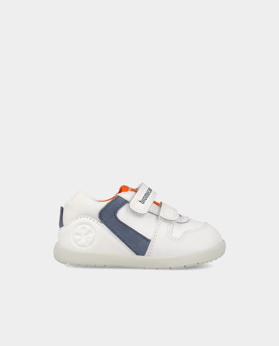 Zapatillas barefoot de bebés para primeros pasos con cierre ajustable - Biomecanics - Blanco Blanco-1