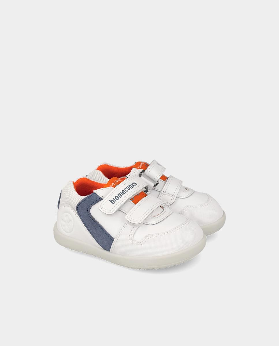 Zapatillas barefoot de bebés para primeros pasos con cierre ajustable - Biomecanics - Blanco Blanco-2