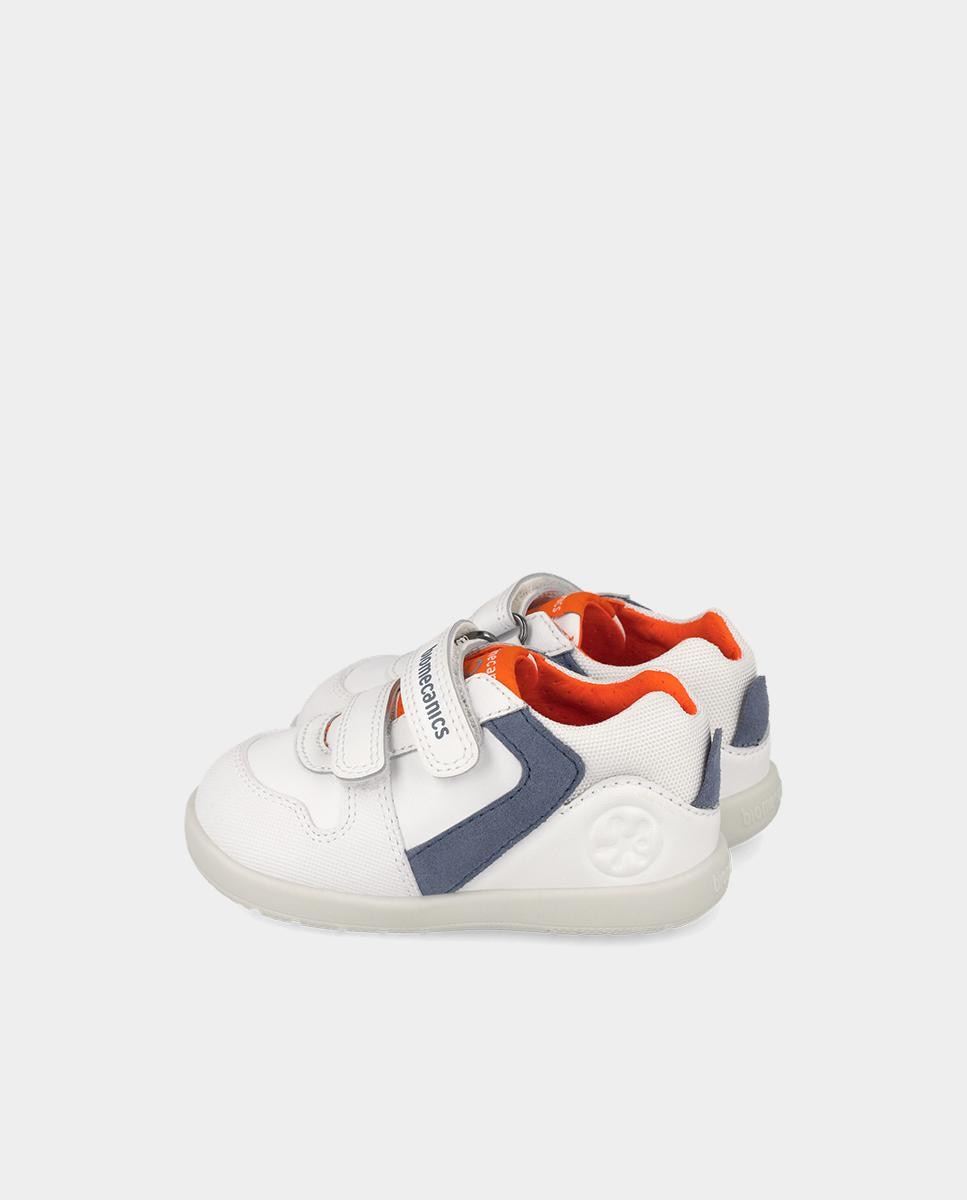 Zapatillas barefoot de bebés para primeros pasos con cierre ajustable - Biomecanics - Blanco Blanco-3