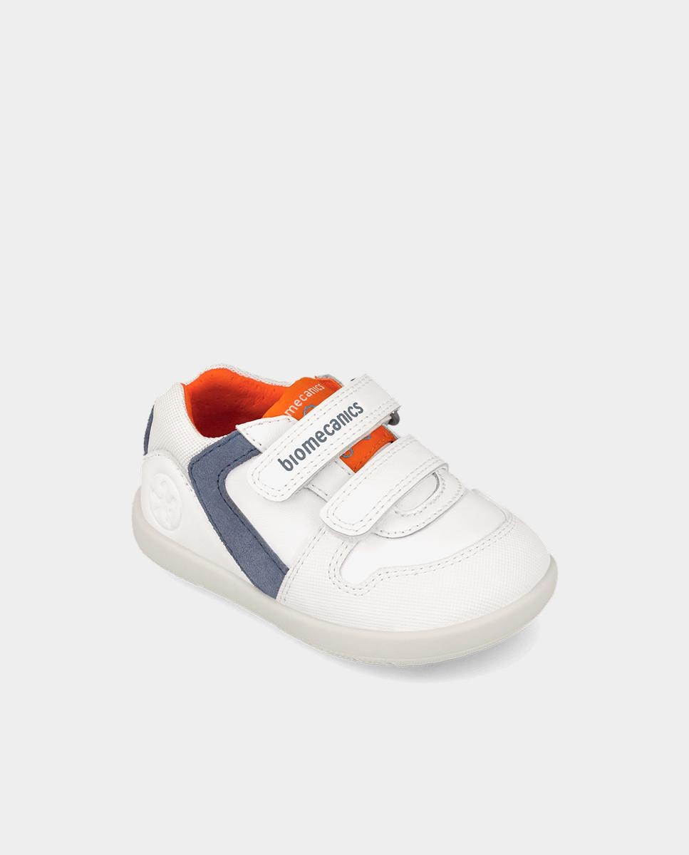Zapatillas barefoot de bebés para primeros pasos con cierre ajustable - Biomecanics - Blanco Blanco-4