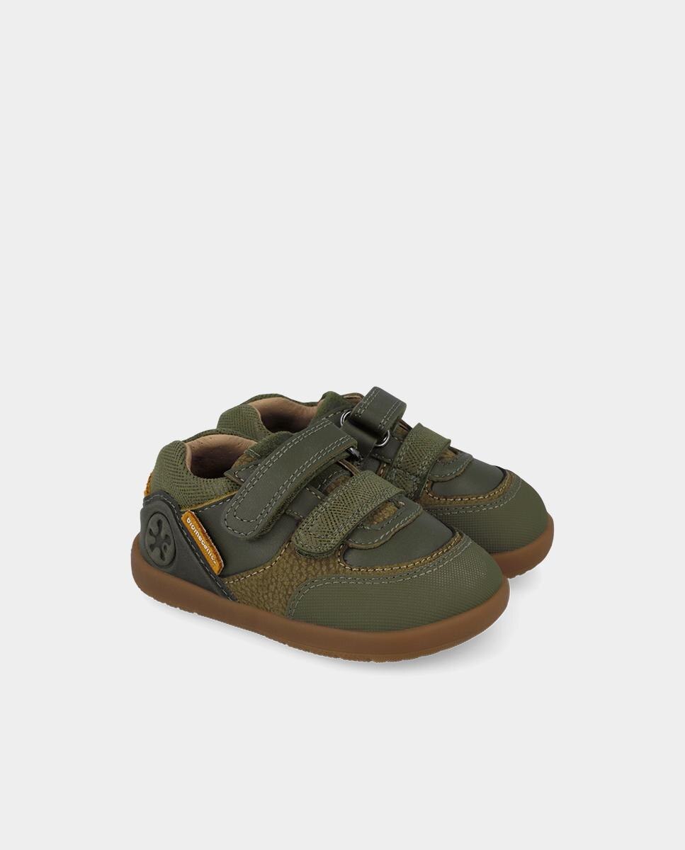 Zapatillas barefoot de bebé niño para primeros pasos con cierre ajustable - Biomecanics - Verde oscuro Verde oscuro-2
