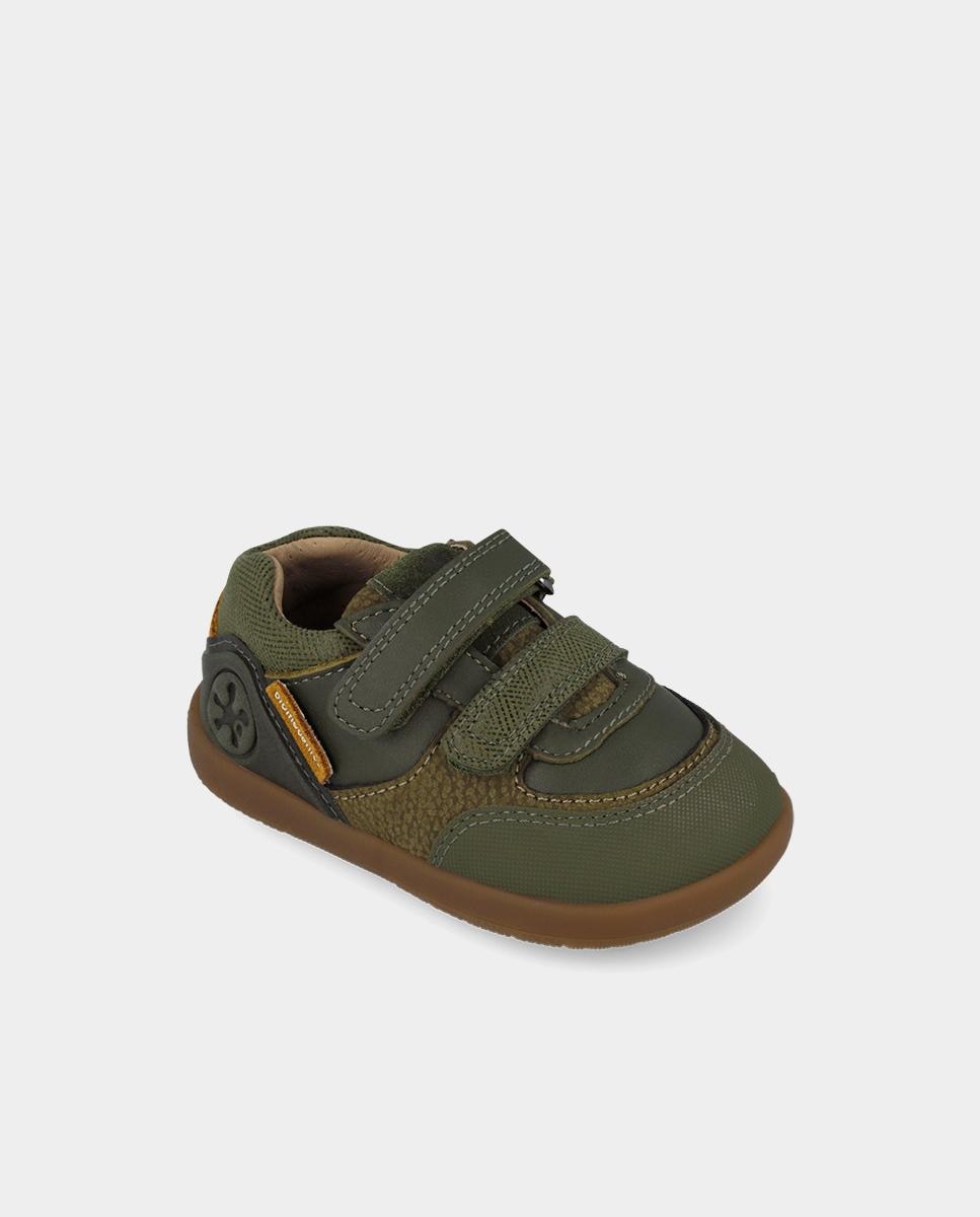Zapatillas barefoot de bebé niño para primeros pasos con cierre ajustable - Biomecanics - Verde oscuro Verde oscuro-4