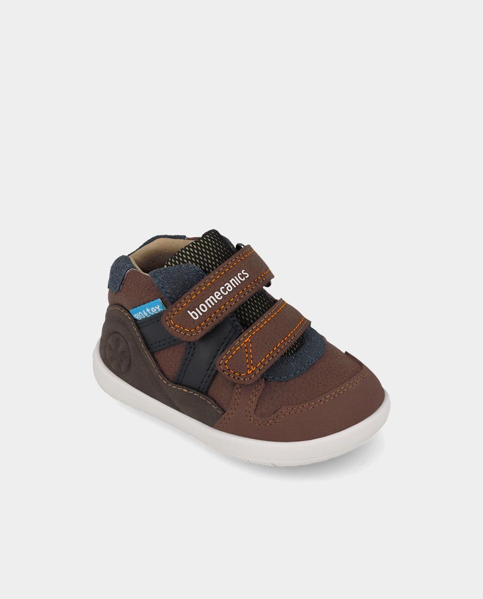 Imagen 4 de Botines barefoot resistentes al agua de niño para primeros pasos con puntera redonda. - Biomecanics - Marrón Marrón