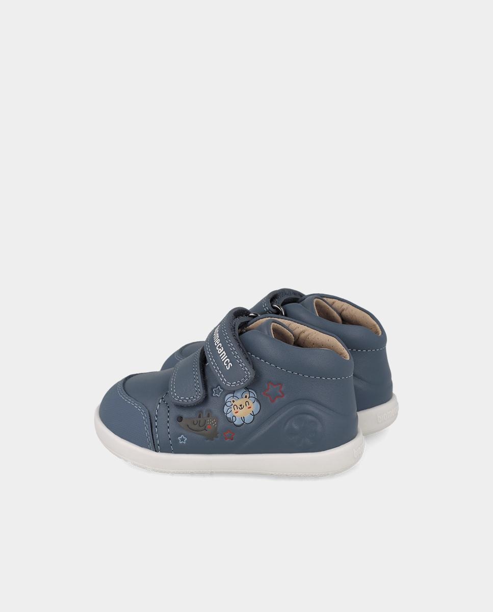 Imagen 3 de Zapatillas barefoot de bebé niño para primeros pasos con cierre ajustable - Biomecanics - Azul grisáceo Azul grisáceo