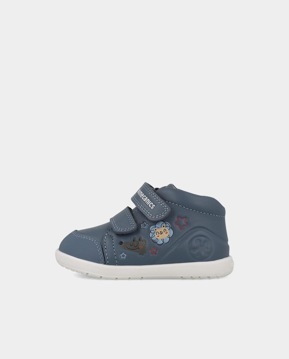 Imagen 5 de Zapatillas barefoot de bebé niño para primeros pasos con cierre ajustable - Biomecanics - Azul grisáceo Azul grisáceo