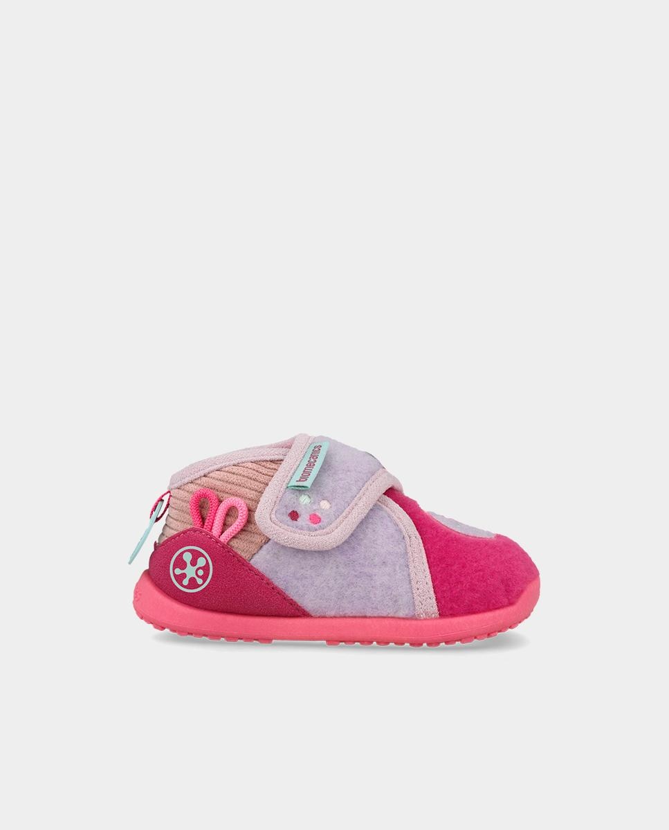 Imagen 1 de Zapatillas de casa Barefoot de niño para primeros pasos con puntera espaciosa. - Biomecanics - Rosa Rosa