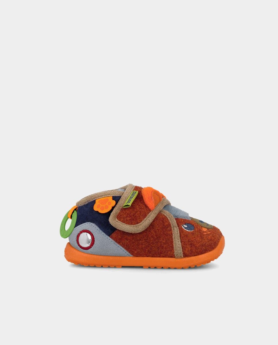 Zapatillas de casa barefoot cerradas de niña para primeros pasos con puntera redonda. - Biomecanics - Naranja Naranja-1