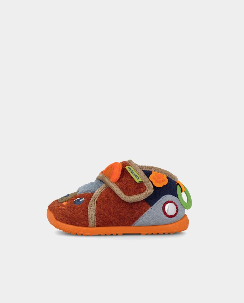 Zapatillas de casa barefoot cerradas de niña para primeros pasos con puntera redonda. - Biomecanics - Naranja Naranja-4