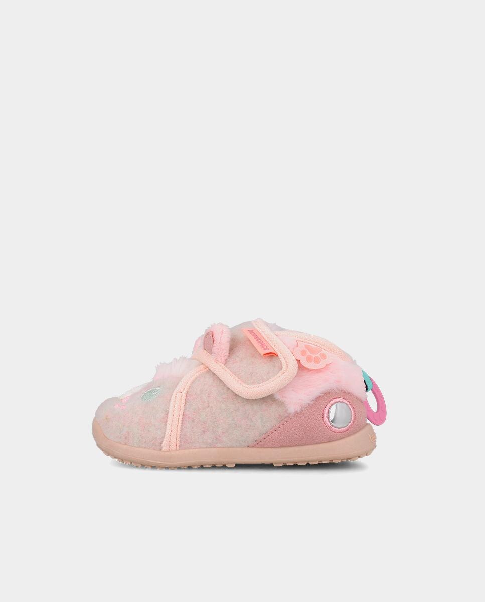 Zapatillas de casa barefoot cerradas de niña para primeros pasos con puntera redonda. - Biomecanics - Rosa Rosa-4