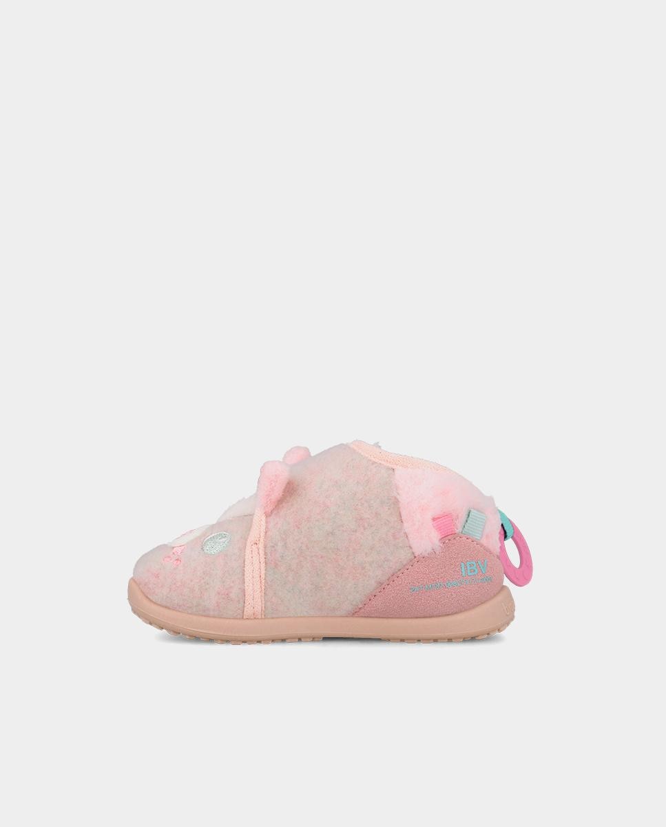 Zapatillas de casa barefoot cerradas de niña para primeros pasos con puntera redonda. - Biomecanics - Rosa Rosa-5