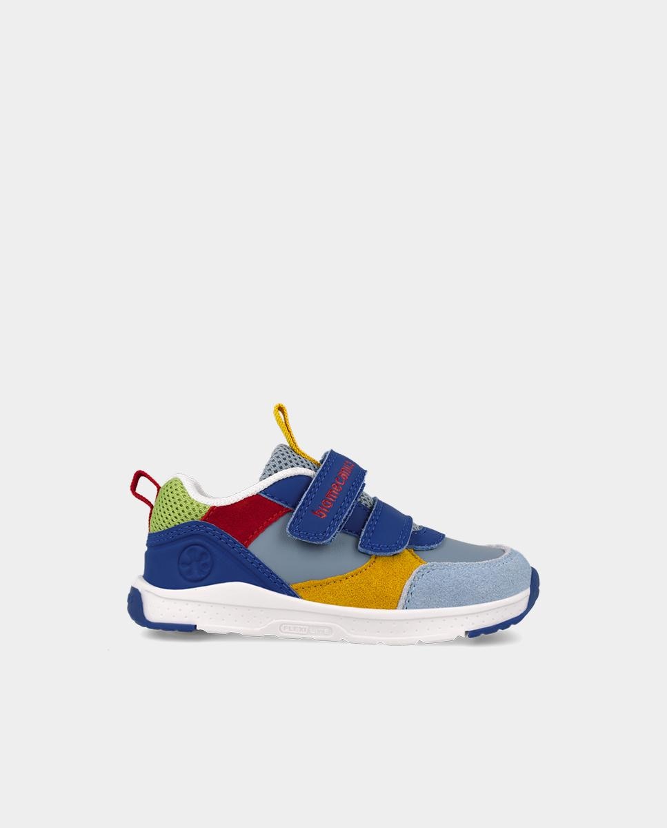 Imagen 0 de Zapatillas deportivas barefoot de niños con cierre ajustable y diseño multicolor Azul