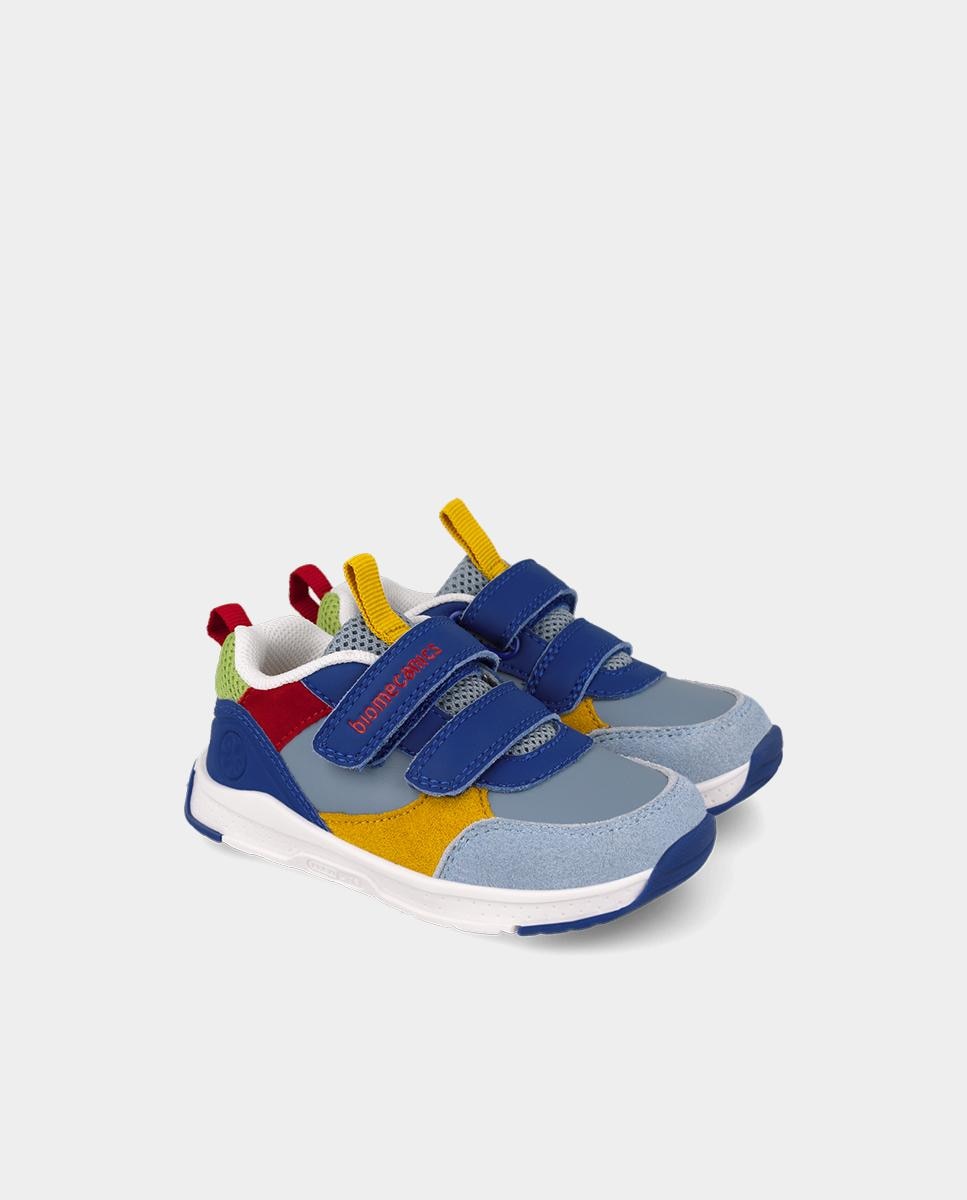 Zapatillas deportivas barefoot de niños con cierre ajustable y diseño multicolor - Biomecanics - Azul Azul-2