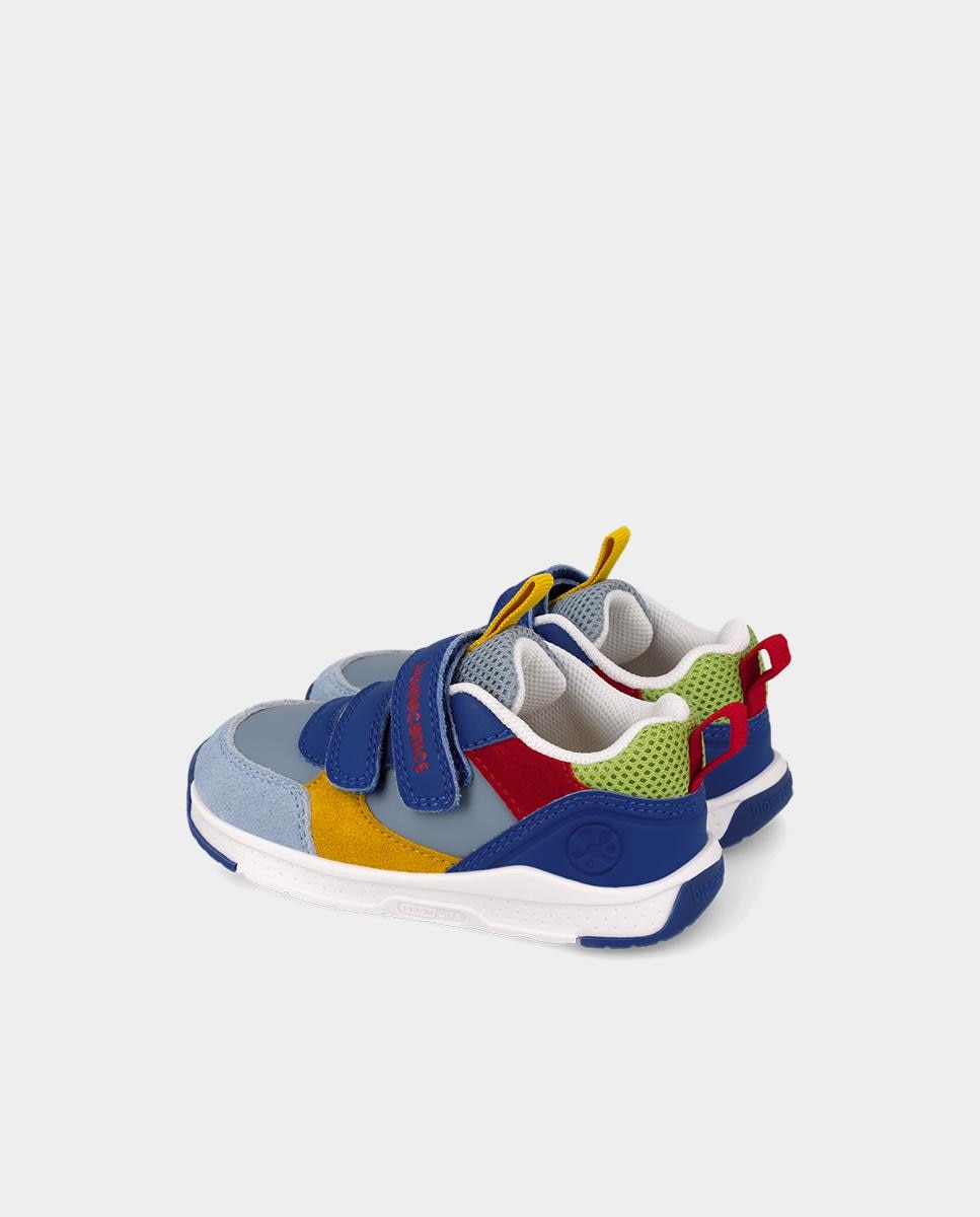 Zapatillas deportivas barefoot de niños con cierre ajustable y diseño multicolor - Biomecanics - Azul Azul-3