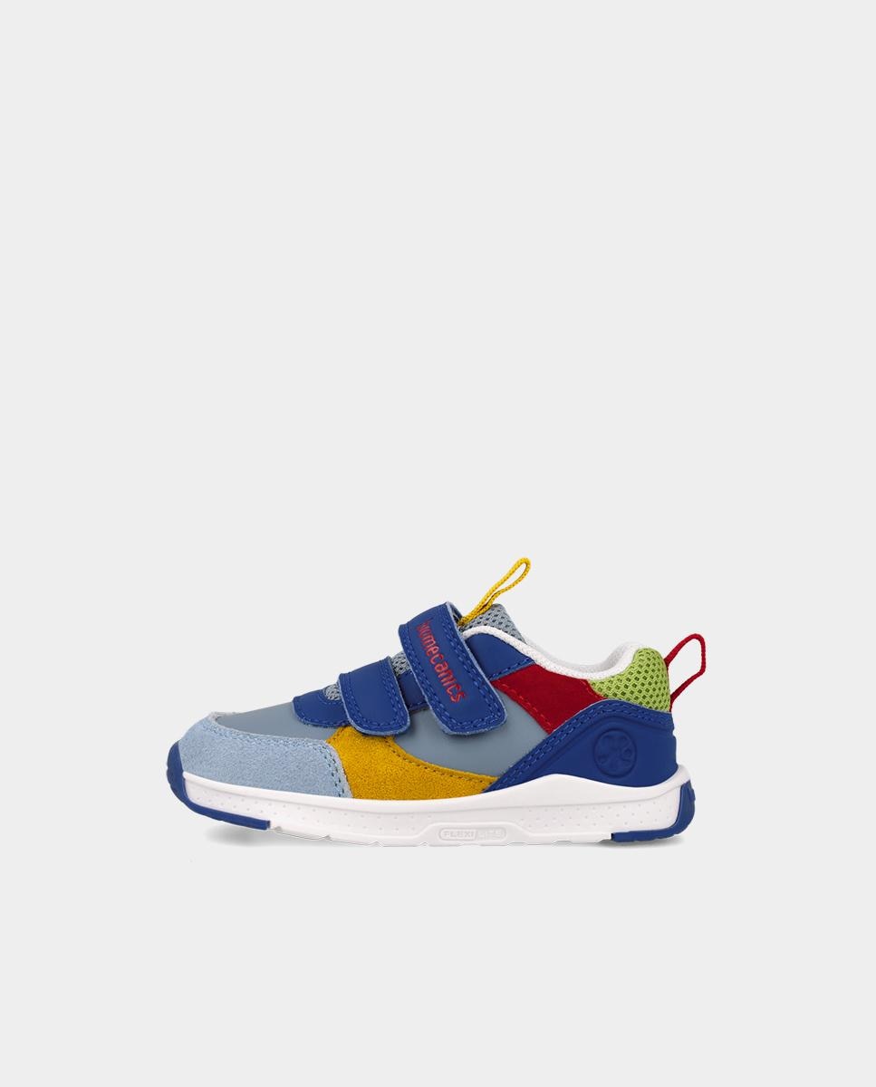 Zapatillas deportivas barefoot de niños con cierre ajustable y diseño multicolor - Biomecanics - Azul Azul-5