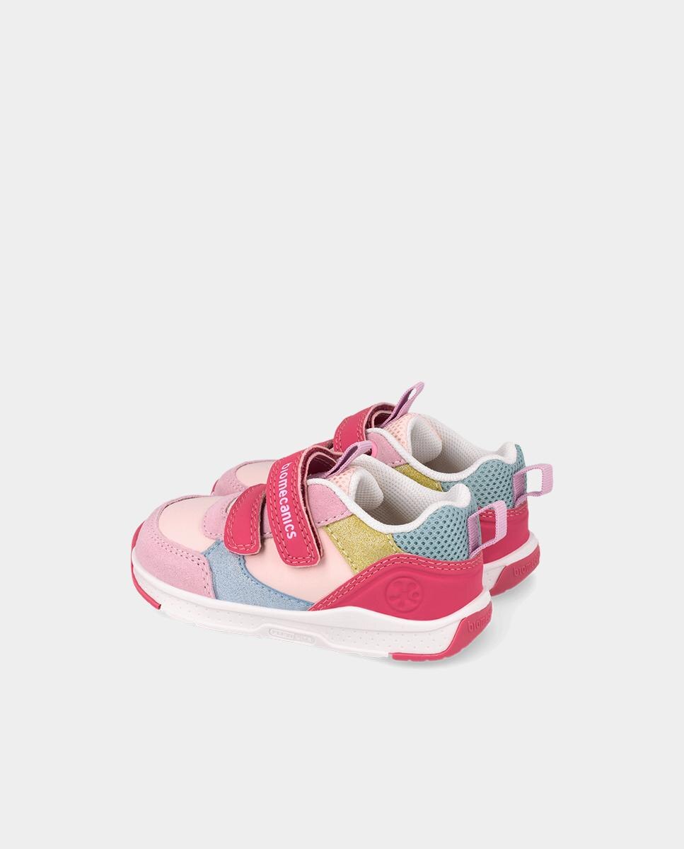 Zapatillas deportivas barefoot de niños con cierre ajustable y diseño multicolor - Biomecanics - Rosa Rosa-3