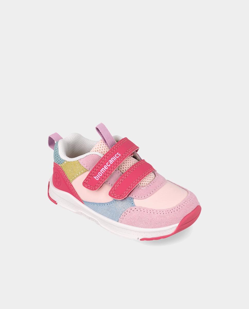 Zapatillas deportivas barefoot de niños con cierre ajustable y diseño multicolor - Biomecanics - Rosa Rosa-4